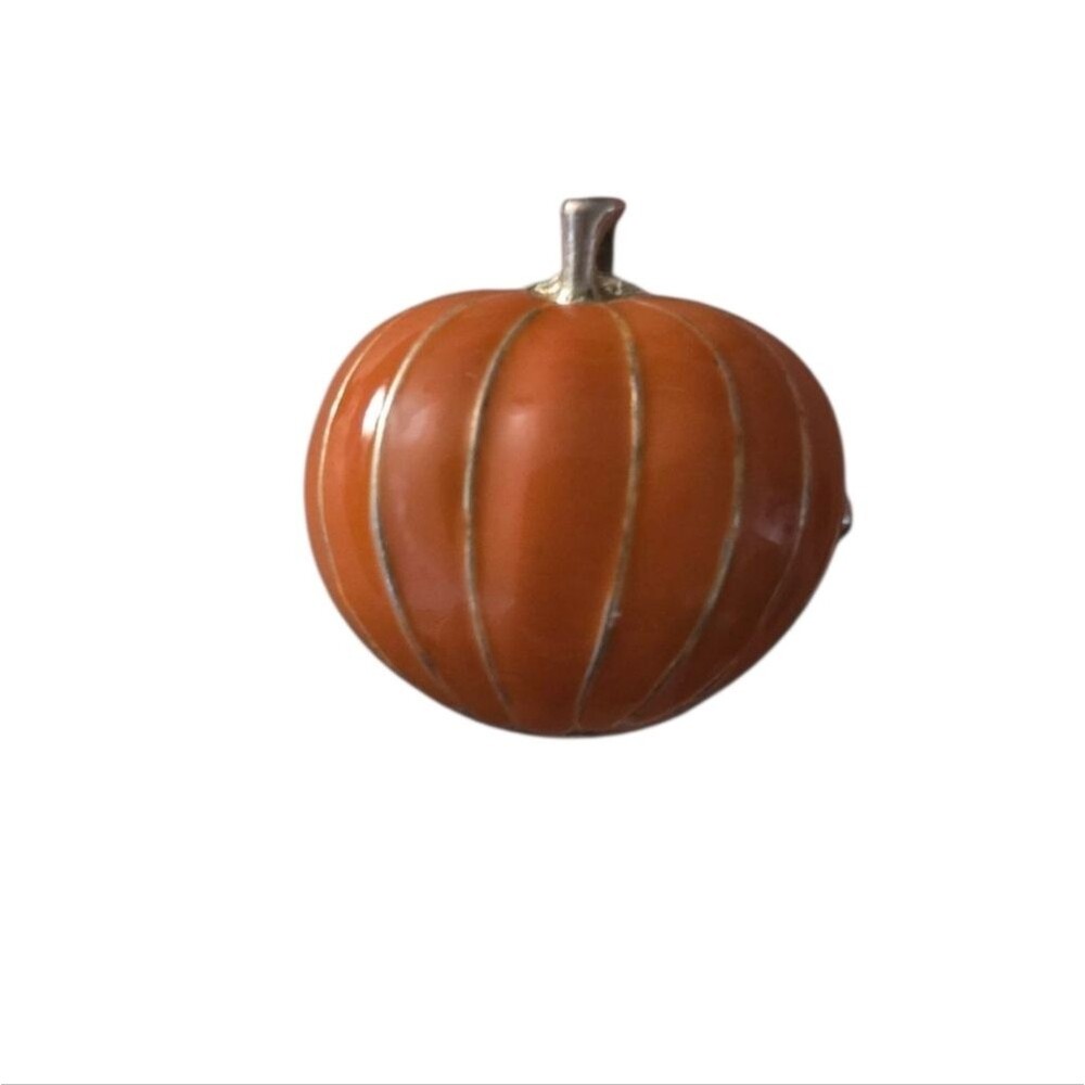 Vintage enamel pumpkin pin/pendant combo brooch